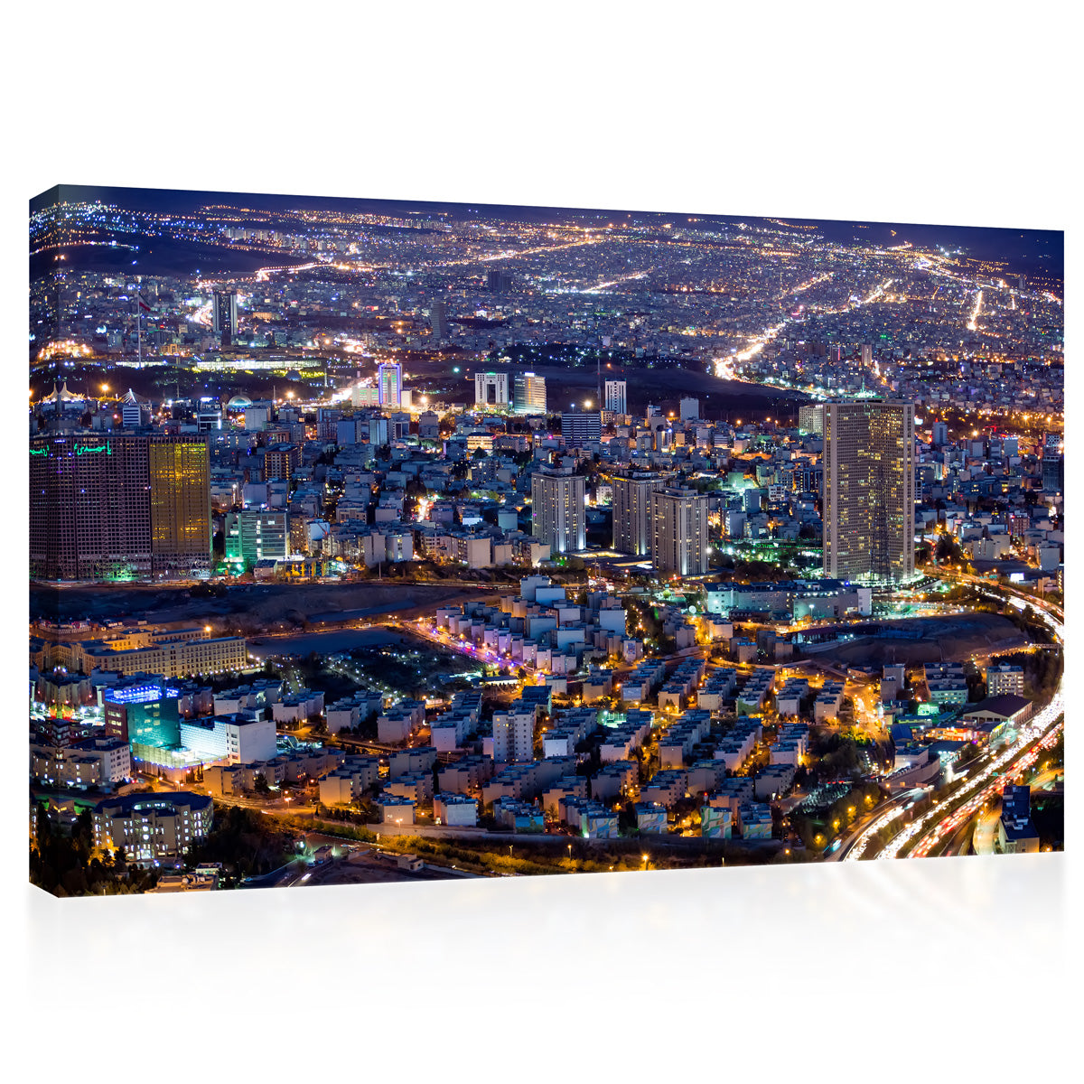 Impression sur toile - Skyline de Téhéran la nuit #E0283