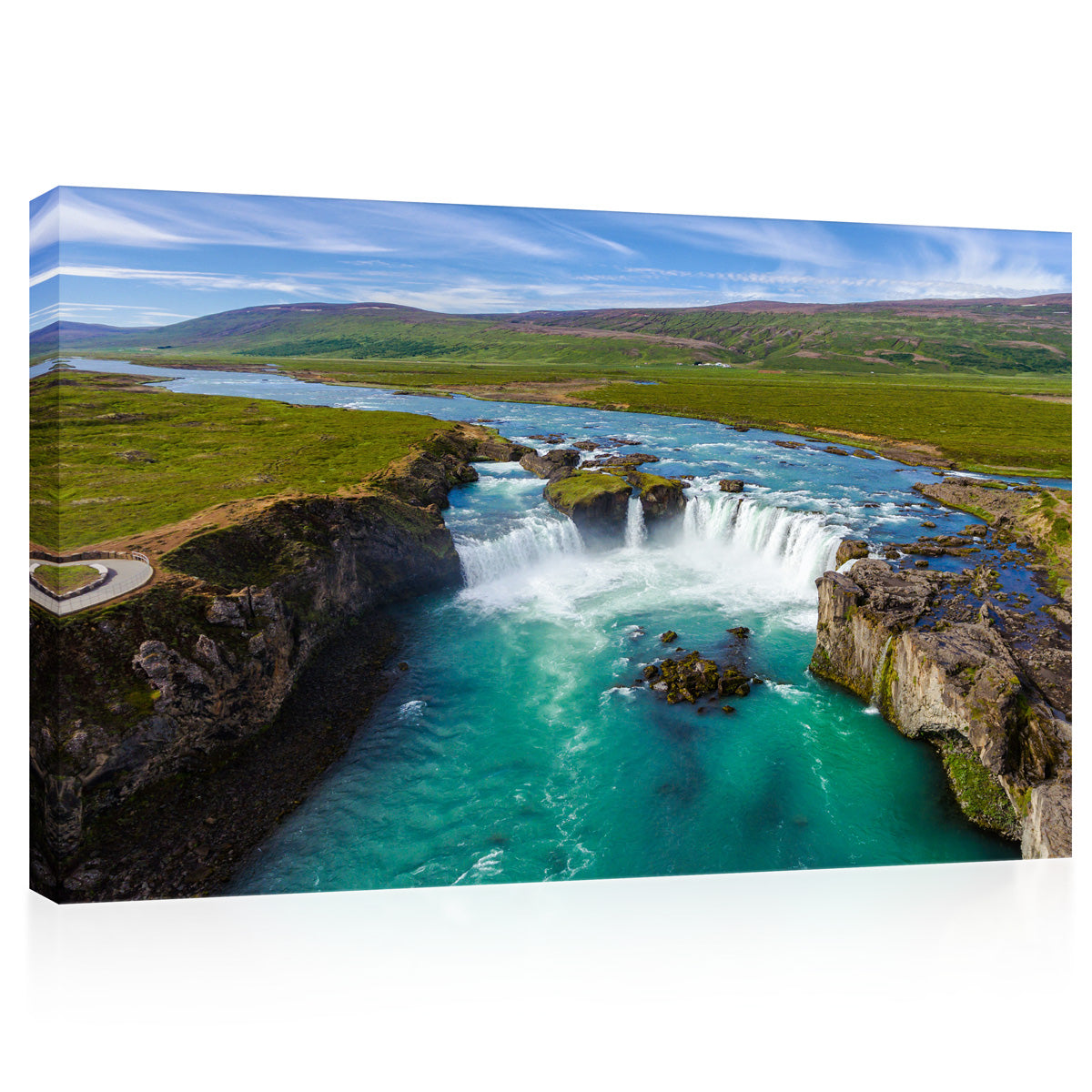 Canvas Print -  Aerial View Of Godafoss Waterfall, Iceland #E0539