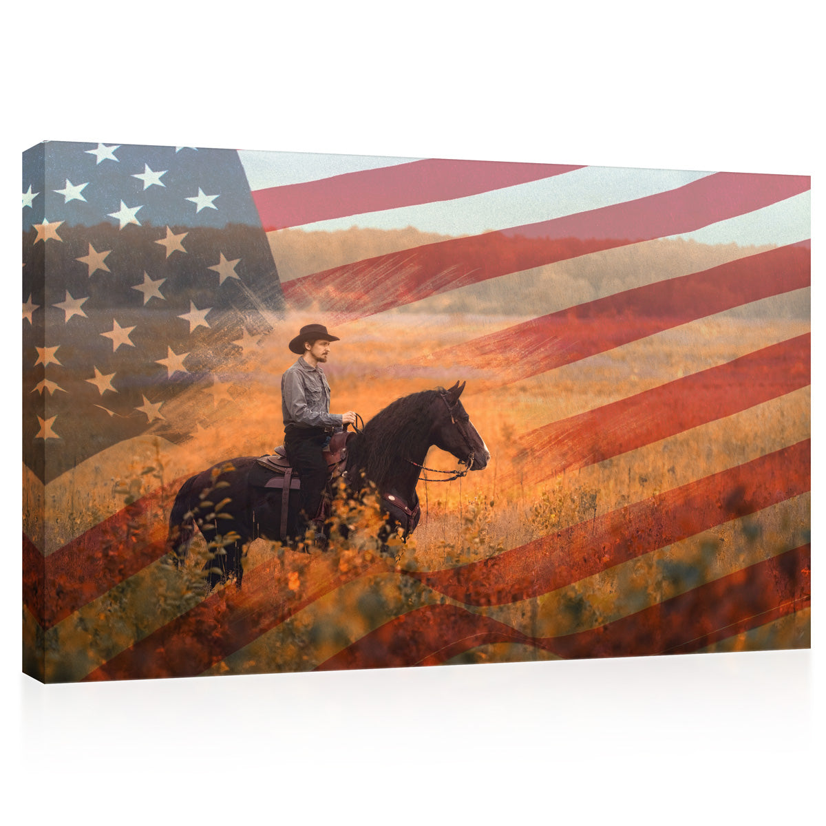 Canvas Print -  Western Cowboy Portrait #E0927