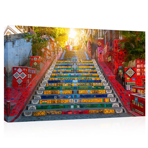 Impression sur toile - Escalier Selaron Rio de Janeiro, Brésil #E0241