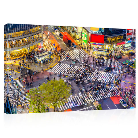 Impression sur toile - Rue animée de Shibuya, Tokyo, Japon #E0489