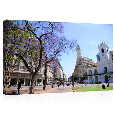 Impression sur toile - Paysage urbain de rue de Buenos Aires #E0257