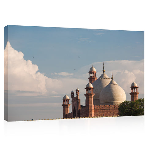 Leinwanddruck - Die Moschee des Kaisers Lahore Skyline #E0222