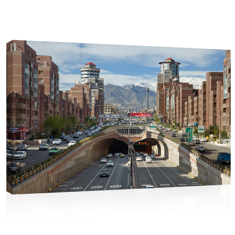 Impression sur toile - Paysage urbain de Téhéran #E0276