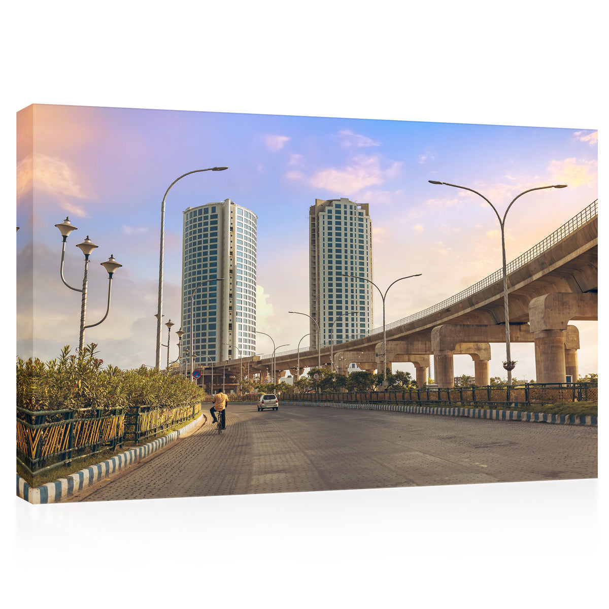 Impression sur toile - Paysage urbain du centre de Kolkata #E0284