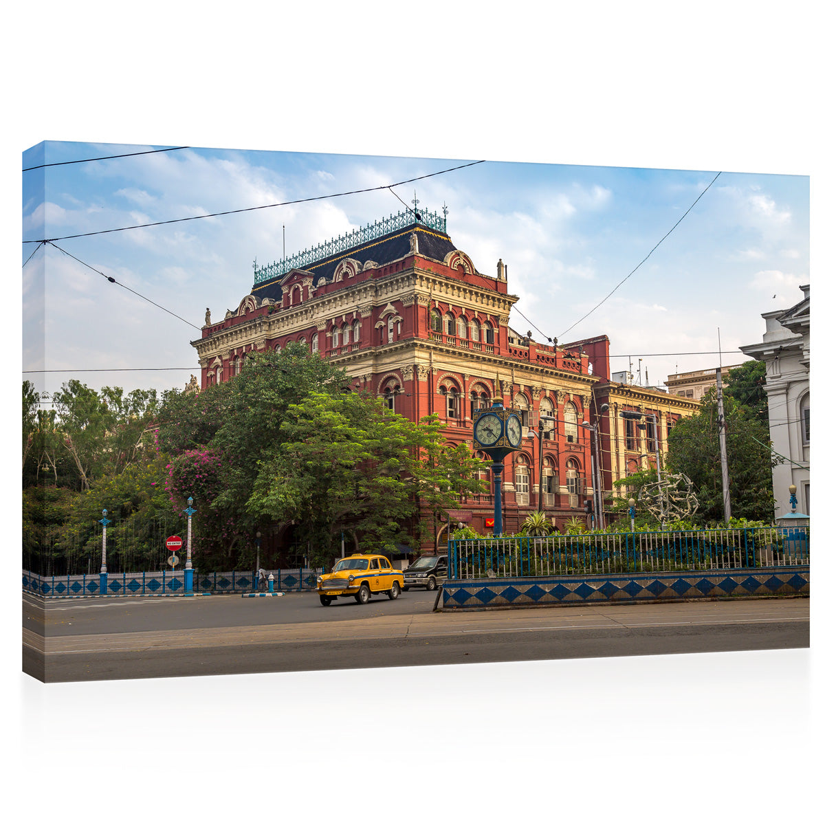 Impression sur toile - Bâtiment de l'écrivain, paysage urbain de Kolkata, Inde. #E0288