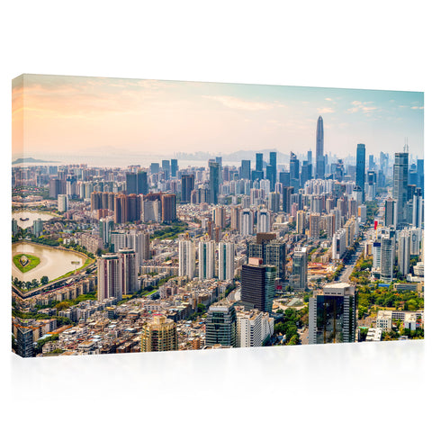 Impression sur toile - Vue du paysage urbain de Shenzhen, Chine #E0385