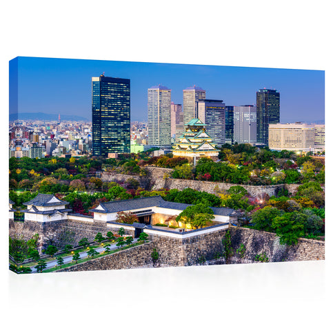 Canvas Print -  Osaka And Castle Park Skyline #E0363