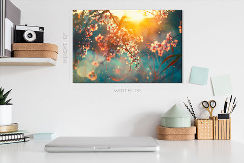 Canvas Print -  Blooming Apricot At Sunrise #E0820