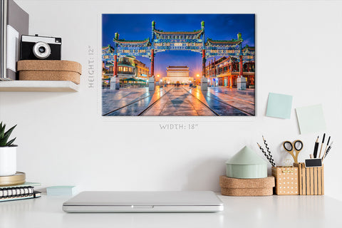 Tableau sur toile - Zhengyang Gate Jianlou sur la rue Qianmen, Pékin, Chine #E0428