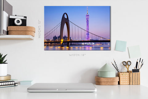 Impression sur toile - Liede Bridge à Guangzhou, Chine #E0439