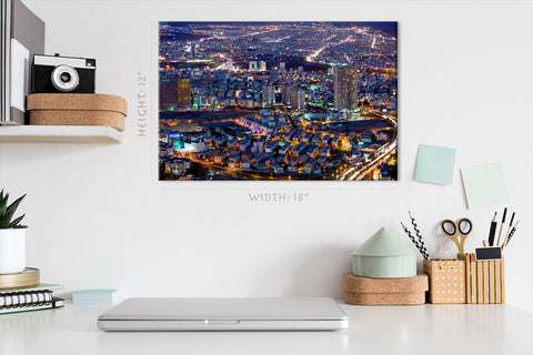 Impression sur toile - Skyline de Téhéran la nuit #E0283