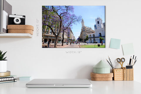 Impression sur toile - Paysage urbain de rue de Buenos Aires #E0257