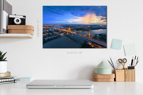 Canvas Print -  Bhumibol Bridge In Bangkok #E0307