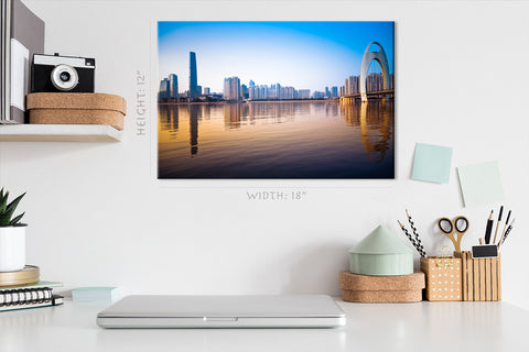 Canvas Print -  Zhujiang River And Guangzhou Cityscape, China #E0437