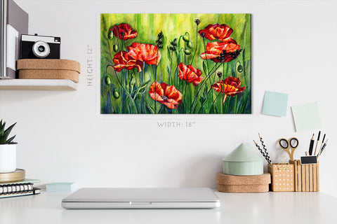 Canvas Print -  Poppies Field #E0879