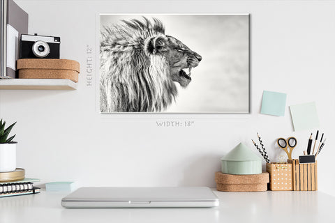 Canvas Print -  Portrait Of Angry Lion #E1025
