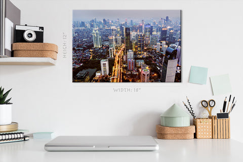 Canvas Print -  Jakarta Cityscape At Night, Indonesia #E0462