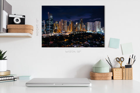 Canvas Print -  View Of The Makati Skyline At Night, Metro Manila, Philippines #E0417