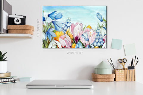 Canvas Print -  Watercolor Flowers #E0838