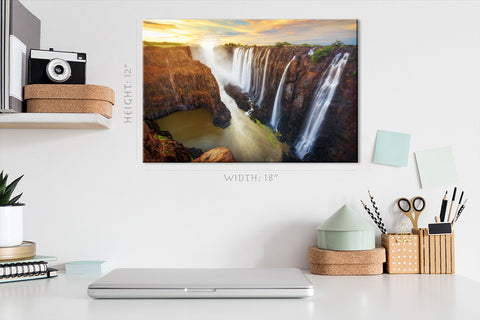 Canvas Print -  Aerial View Of Victoria Waterfall At Sunrise, Zambia #E0559