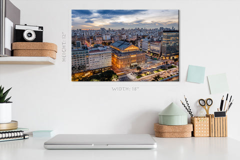 Impression Sur Toile - Vue Aérienne Du Teatro Colon Buenos Aires, Argentine #E0265