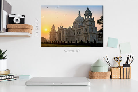 Impression sur toile - Kolkata Victoria Memorial Museum Cityscape #E0281