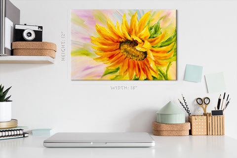 Canvas Print -  Sunflower, Oil Painting #E0788