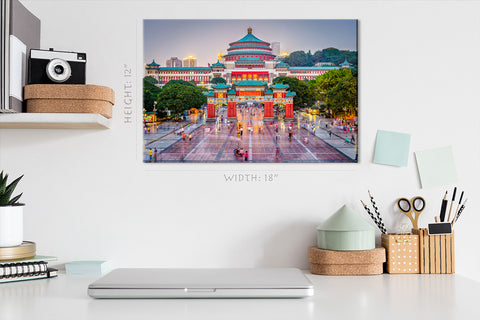 Impression sur toile - Place du Peuple Chongqing, Chine #E0317