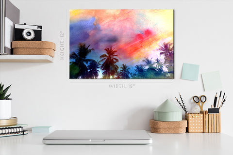 Canvas Print -  Palm Trees On The Tropical Island #E0662