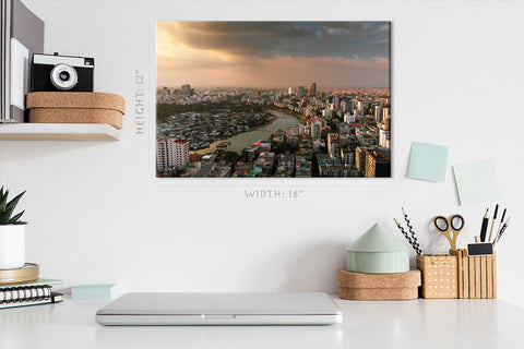 Canvas Print -  Beautiful Evening Over Dhaka, Bangladesh #E0335