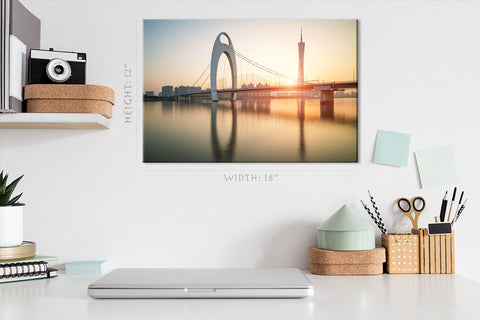 Canvas Print -  Liede Bridge At Sunrise, Guangzhou, China #E0440