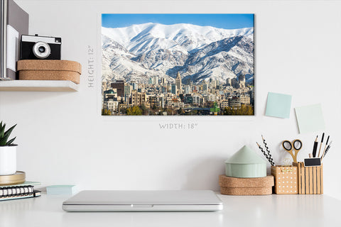 Impression sur toile - Skyline d'hiver de Téhéran #E0277