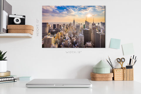 Impression sur toile - Skyline de New York au coucher du soleil #E0389