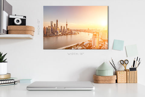 Canvas Print -  Huangpu River, Shanghai Skyline, China #E0470