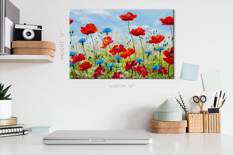 Canvas Print -  Red Poppies At Morning #E0880