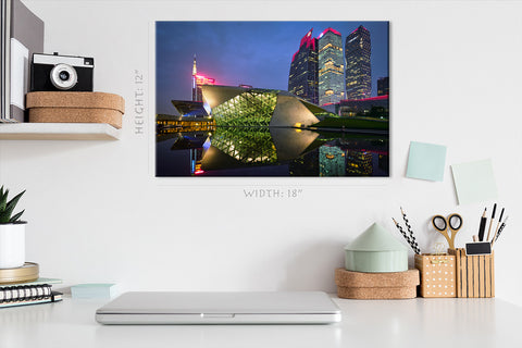 Canvas Print -  Opera House At Night, Guangzhou, China #E0434