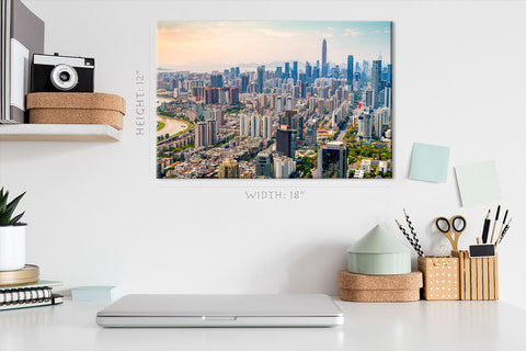 Impression sur toile - Vue du paysage urbain de Shenzhen, Chine #E0385