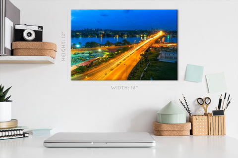 Canvas Print -  Falomo Bridge, Lagos, Nigeria #E0369