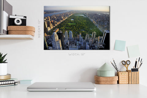 Impression sur toile - Vue aérienne de Central Park et des gratte-ciel, Manhattan, New York #E0386