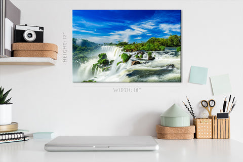 Impression sur toile - Panorama de la cascade d'Iguazu, Argentine #E0566