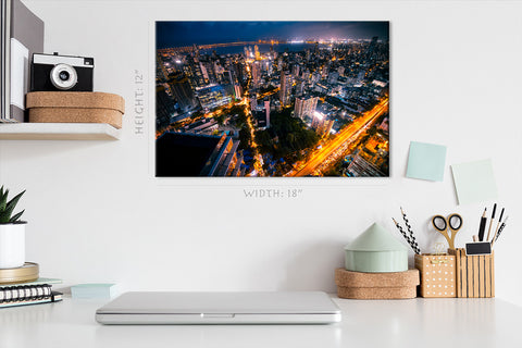 Canvas Print -  Mumbai Skyscrapers At Night, India #E0411