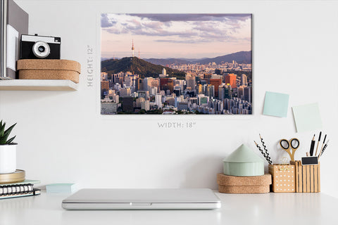 Canvas Print -  Aerial View Of Seoul Skyscrapers At Sunset, South Korea #E0446