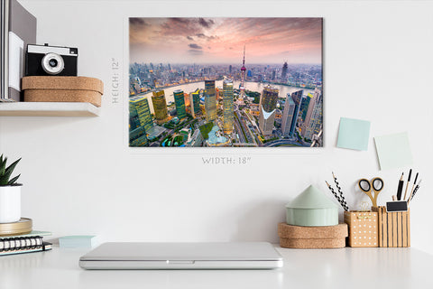 Impression sur toile - Paysage urbain de Pudong, Shanghai, Chine #E0475