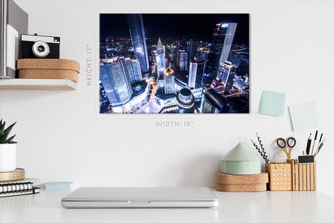 Canvas Print -  Illuminated Skyscrapers In Chongqing #E0315