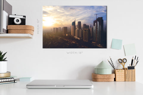 Canvas Print -  Aerial View Of Jakarta At Sunrise, Indonesia #E0478