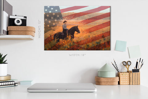 Impression sur toile - Western Cowboy Portrait #E0927