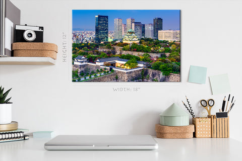 Canvas Print -  Osaka And Castle Park Skyline #E0363