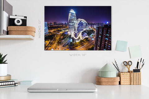 Canvas Print -  Wangjing Soho At Night, Beijing, China #E0429