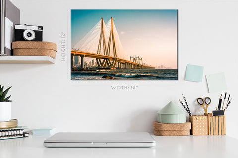 Impression sur toile - Vue sur la mer de Bandra Worli, Mumbai, Inde #E0420